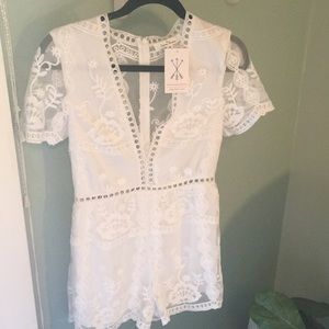 White lace romper